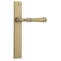 Iver Verona Lever Handle on Rectangular Backplate Passage Brushed Brass 13206