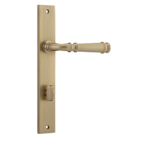 Iver Verona Lever Handle on Rectangular Backplate Privacy Brushed Brass 13206P85