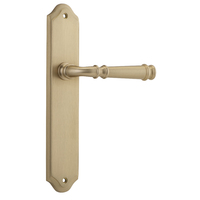 Iver Verona Door Lever on Shouldered Backplate Passage Brushed Brass 13218