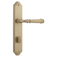 Iver Verona Lever Handle on Shouldered Backplate Privacy Brushed Brass 13218P85