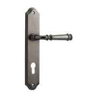 Iver Verona Lever Handle on Shouldered Backplate Euro Distressed Nickel 13718E85