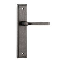 Iver Annecy Lever Handle on Stepped Backplate Passage Distressed Nickel 13744
