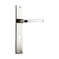 Iver Annecy Lever Handle on Rectangular Backplate Euro Polished Nickel 14208E85