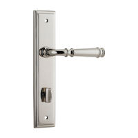 Iver Verona Lever Handle on Stepped Backplate Privacy Polished Nickel 14242P85