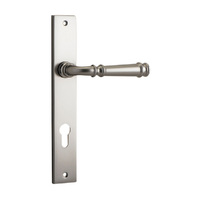 Iver Verona Lever Handle on Rectangular Backplate Euro Satin Nickel 14706E85