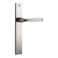 Iver Annecy Lever Handle on Rectangular Backplate Passage Satin Nickel 14708