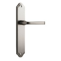Iver Annecy Door Lever Handle on Shouldered Backplate Passage Satin Nickel 14720