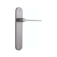 Iver Como Door Lever Handle on Oval Backplate Latch Satin Nickel 14770