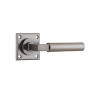 Iver Berlin Door Lever Handle on Chamfered Square Rose Satin Nickel 14814