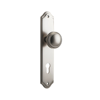Iver Paddington Door Knob on Shouldered Backplate Euro Satin Nickel 14826E85