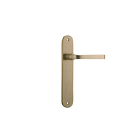 Iver Annecy Door Lever Handle on Oval Backplate Passage Brushed Brass 15232