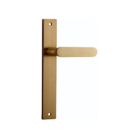 Iver Bronte Door Lever Handle on Rectangular Backplate Passage Brushed Brass 15248