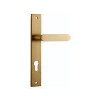 Iver Bronte Door Lever Handle on Rectangular Backplate Entrance Brushed Brass 15248E85