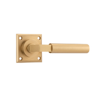 Iver Berlin Door Lever Handle on Chamfered Square Rose Brushed Brass 15314