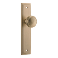 Iver Paddington Door Knob on Stepped Backplate Passage Brushed Brass 15338