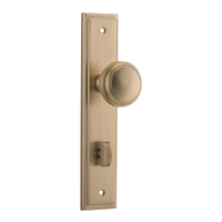 Iver Paddington Door Knob on Stepped Backplate Privacy Brushed Brass 15338P85