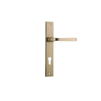 Iver Annecy Lever Handle on Rectangular Backplate Euro Brushed Brass 15708E85