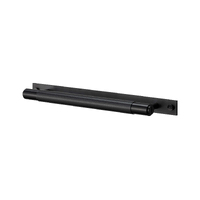 Buster and Punch Cabinet Cross Knurled Pull Bar Handle on Backplate 400mm Black UK-PB-HP-360-BL-A