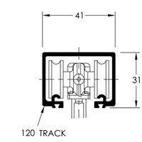 Brio Aluminum Track 120-40 for 120KG Top Hung Panels Mill Finish 4000mm