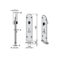 Brio Flush Bolt Round 190mm Lockable Satin Nickel 456RESN-1