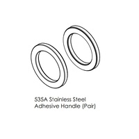 Brio Adhesive Handle 535A For Top Hung Straight Sliding Panels Stainless Steel