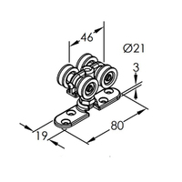 Brio Type 57 Surface Mounted Hanger Single Run 120KG Stainless Steel 57SSEN (MTO 15)