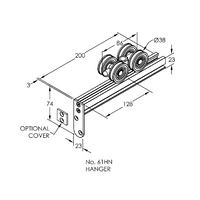 Brio 4 Wheel Timber Hanger 61HNSS+ For Zero Clearance 350KG Precision Bearings