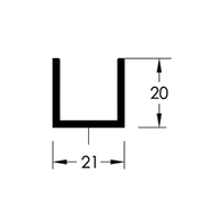 Brio 94 Series Bottom Guide Channel for Sliding Doors - Available in Various Sizes