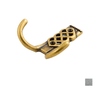 Castella Venetian Cabinet Double Hook - Available in Antique Brass and Pewter