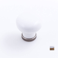 Castella Heritage Manor Kitchen Knob 30mm - Available in White/Pewter and  White/Antique Brass
