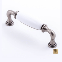 Castella Heritage Manor Kitchen Handle 96mm - Available in White/Pewter and  White/Antique Brass