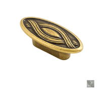 Castella Heritage Nouveau Oval Knob - Available in Antique Brass and Pewter