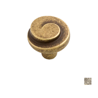 Castella Plume Cabinet Knob - Available in Antique Brass and Rustic Tin