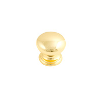 Castella Heritage Sovereign Plain Cabinet Knob Polished Gold - Available in 30mm and 35mm