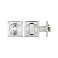 Delf Cavity Sliding Door Privacy Set 70188SN Square Edge Satin Nickel