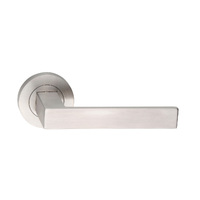 Dormakaba Coastal Passage Door Lever Handle on Round Rose 53mm Satin Stainless Steel 4300/100SSS
