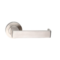 Dormakaba Coastal Passage Door Lever Handle on Round Rose 53mm Satin Stainless Steel 4300/101SSS