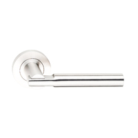 Dormakaba Coastal Door Lever Handle on Round Rose Polished Stainless 4300/105PSS