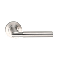 Dormakaba Coastal Door Lever Handle on Round Rose Satin Stainless 4300/105SSS