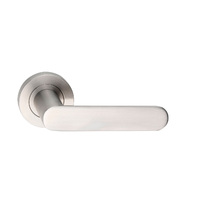 Dormakaba Coastal Door Lever Handle on Round Rose Satin Stainless 4300/110SSS