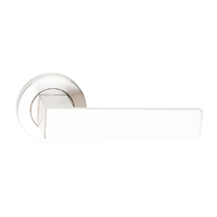 Dormakaba Coastal Door Lever Handle on Round Rose Polished Stainless 4300/120PSS