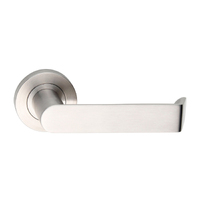 Dormakaba Coastal Door Lever Handle on Round Rose Satin Stainless 4300/21SSS