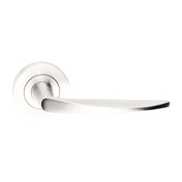 Dormakaba Coastal Door Lever Handle on Round Rose Polished Stainless 4300/25PSS