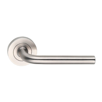 Dormakaba Coastal Passage Door Lever Handle on Round Rose 53mm Satin Stainless Steel 4300/40SSS