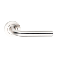 Dormakaba Coastal Passage Door Lever Handle on Round Rose 53mm Polished Stainless Steel 4300/45PSS