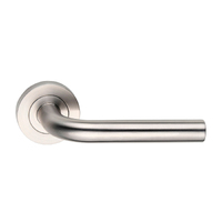 Dormakaba Coastal Passage Door Lever Handle on Round Rose 53mm Satin Stainless Steel 4300/45SSS