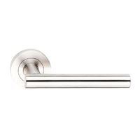 Dormakaba Coastal Door Lever Handle on Round Rose Polished Stainless 4300/55PSS