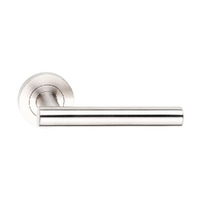 Dormakaba Urban Door Lever Handle on Round Rose Polished Stainless 4300/55TPSS