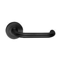 Dormakaba Coastal Passage Door Handle on Round Rose 53mm Black 4300/70BLK