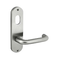 Dormakaba Door Handle Lever Round Plate Cylinder Hole Visible Fix Satin Stainless Steel 6701/70SSS